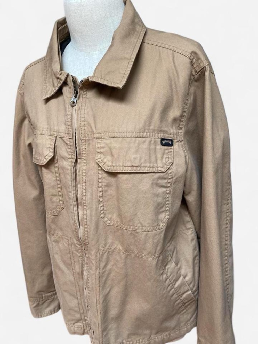 Billabong Men's Tan Zip-Up Shirt Jacket